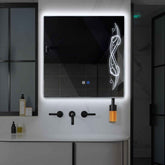 LED Spiegel Quadratisch | Touch-Schalter | Anti-Beschlag-Funktion | Kaltweißes Licht - Reyze Seria Good Vibes Model 6